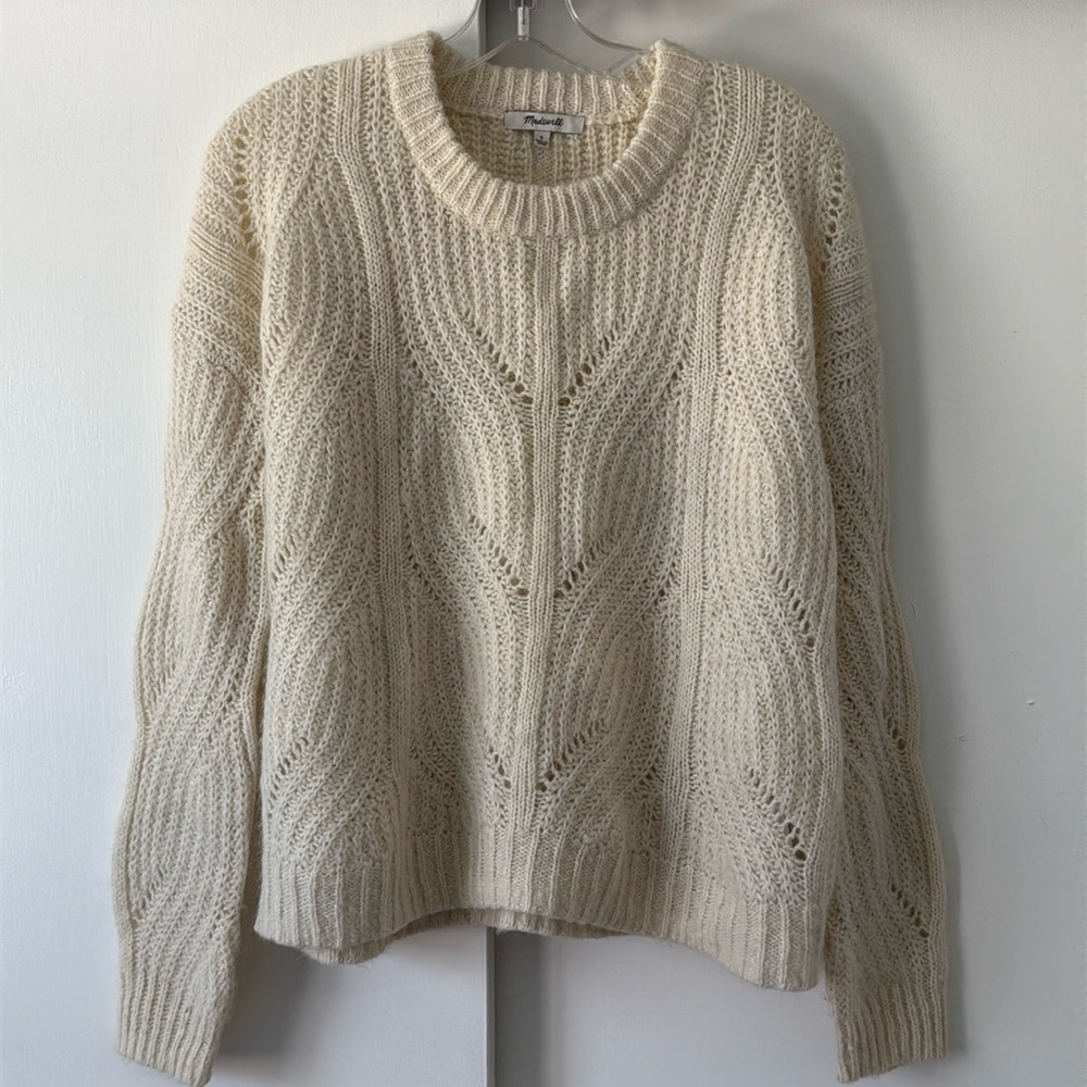 Madewell White Crewneck Sweater - Small